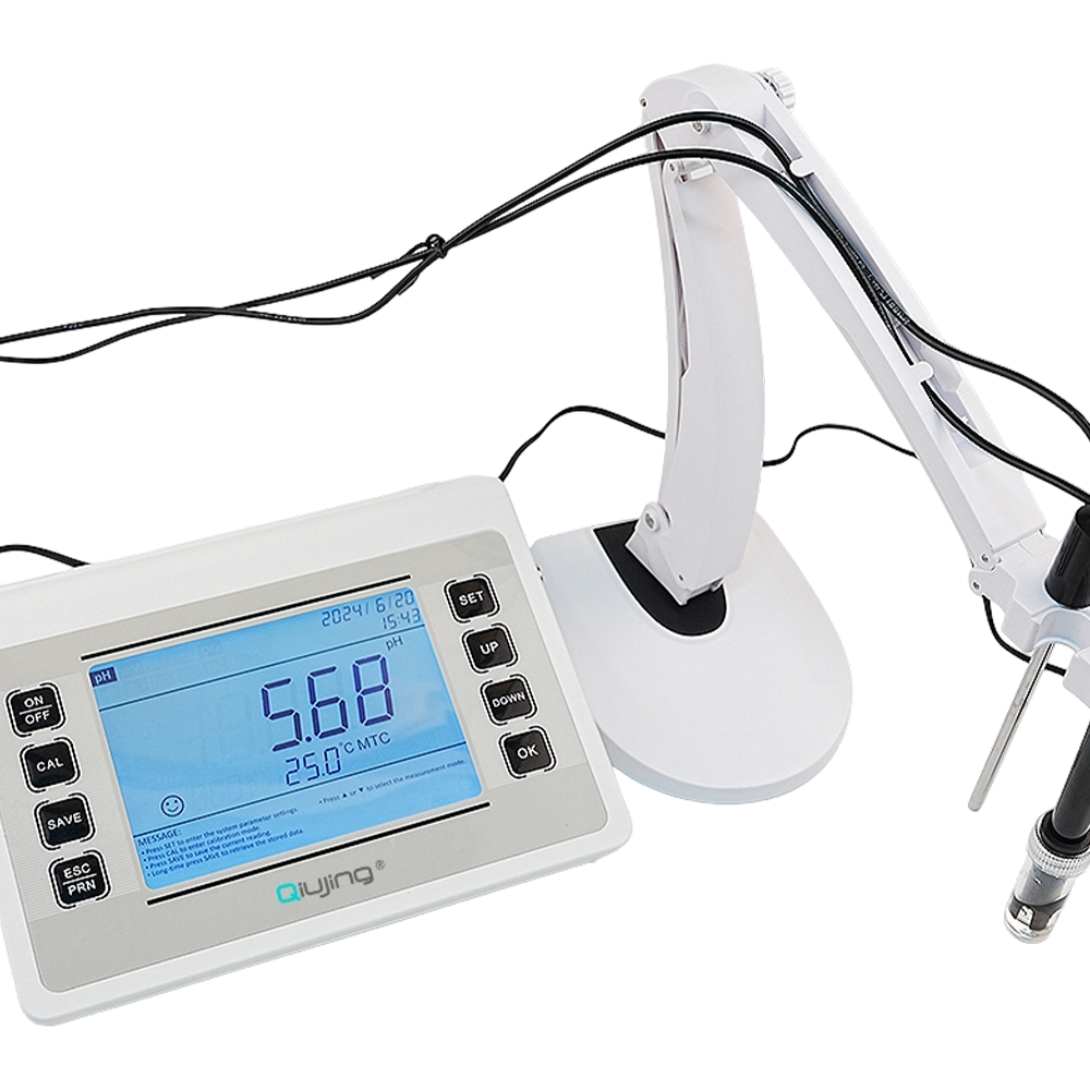 Qiujing LED képernyő Kényelmes vezeték nélküli Bluetooth nyomtatás Tartós beépített háttértár asztali PH-mérő P901 